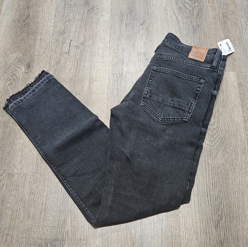 Free People We the Free Cuffed Slim Boyfriend Jean, Faded Black, 25 - Picture 7 of 12